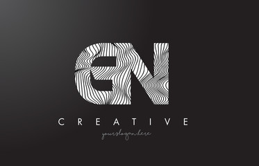 GN G N Letter Logo with Zebra Lines Texture Design Vector.