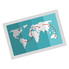 world map paper isolated icon vector illustration design