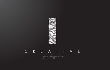 II I I Letter Logo with Zebra Lines Texture Design Vector.