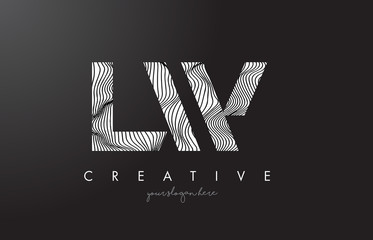 LW L W Letter Logo with Zebra Lines Texture Design Vector.