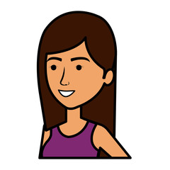 beautiful and young woman character vector illustration design
