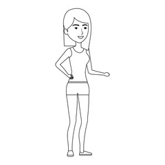 beautiful and young woman character vector illustration design