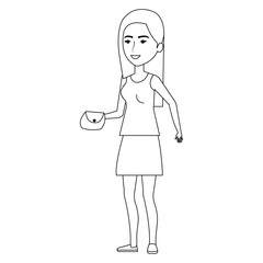 beautiful and young woman character vector illustration design