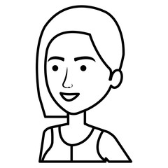 beautiful and young woman character vector illustration design