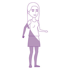 beautiful and young woman character vector illustration design