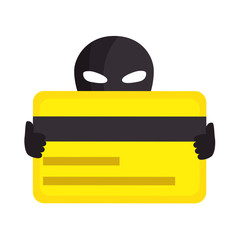 Hacker with credit card avatar character vector illustration design