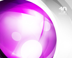 Glossy glass shiny bubble abstract background, wave lines