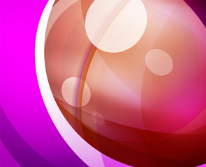 Glossy glass shiny bubble abstract background, wave lines