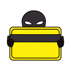 Hacker with credit card avatar character vector illustration design
