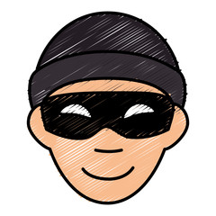 thief avatar character icon vector illustration design