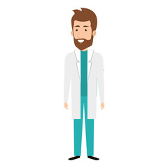 Male doctor avatar character vector illustration design