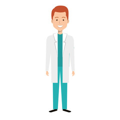 Male doctor avatar character vector illustration design