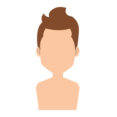 young man shirtless avatar character vector illustration design