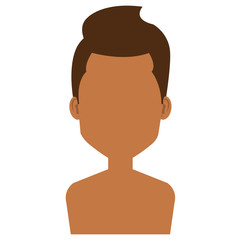 young man shirtless avatar character vector illustration design