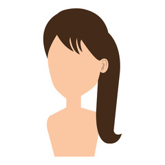 young woman shirtless avatar character vector illustration design