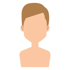 young man shirtless avatar character vector illustration design