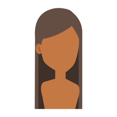 young woman shirtless avatar character vector illustration design