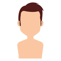 young man shirtless avatar character vector illustration design