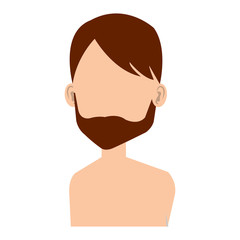 young man shirtless avatar character vector illustration design