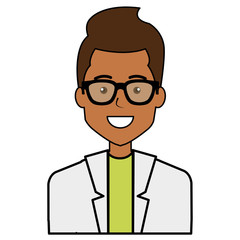 Male doctor avatar character vector illustration design