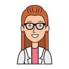 female doctor avatar character vector illustration design