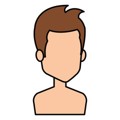 young man shirtless avatar character vector illustration design