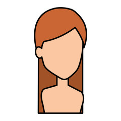 young woman shirtless avatar character vector illustration design