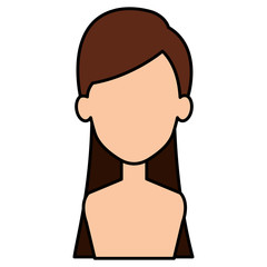 young woman shirtless avatar character vector illustration design