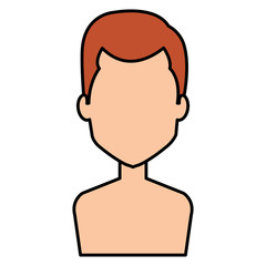 young man shirtless avatar character vector illustration design
