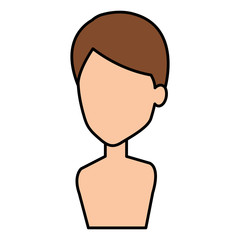 young man shirtless avatar character vector illustration design