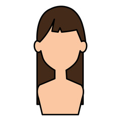 young woman shirtless avatar character vector illustration design