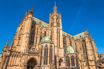 Fototapeta na wymiar View of Metz Cathedral