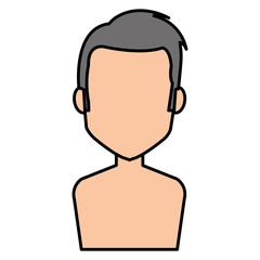 young man shirtless avatar character vector illustration design