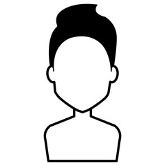 young man shirtless avatar character vector illustration design