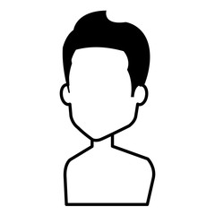 young man shirtless avatar character vector illustration design
