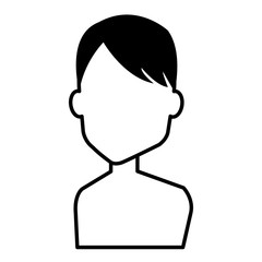 young man shirtless avatar character vector illustration design