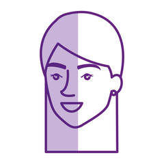 beautiful and young woman head vector illustration design