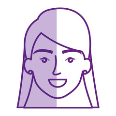 beautiful and young woman head vector illustration design