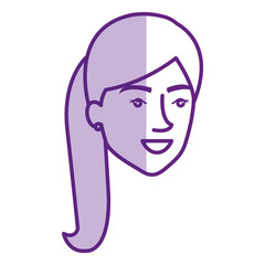beautiful and young woman head vector illustration design