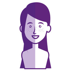 young woman shirtless avatar character vector illustration design
