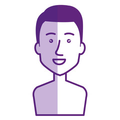 young man shirtless avatar character vector illustration design