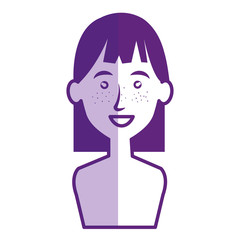 young woman shirtless avatar character vector illustration design