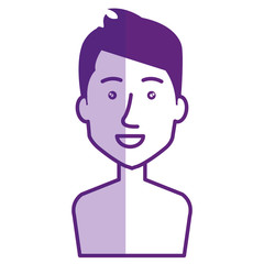 young man shirtless avatar character vector illustration design