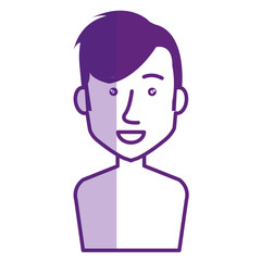 young man shirtless avatar character vector illustration design