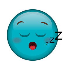 asleep face emoticon kawaii character vector illustration design