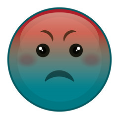 angry face emoticon kawaii character vector illustration design