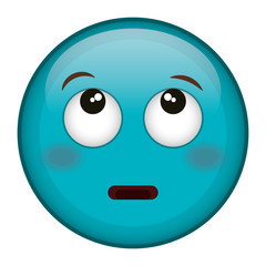 confused face emoticon kawaii character vector illustration design