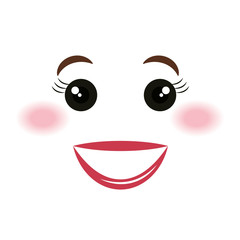 happy face emoticon kawaii style vector illustration design