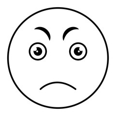 angry face emoticon kawaii character vector illustration design