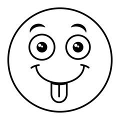 tongue out face emoticon kawaii character vector illustration design